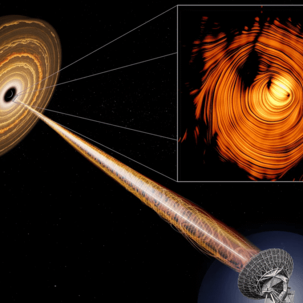 Peering Down Through A Black Hole’s Cosmic Jet…